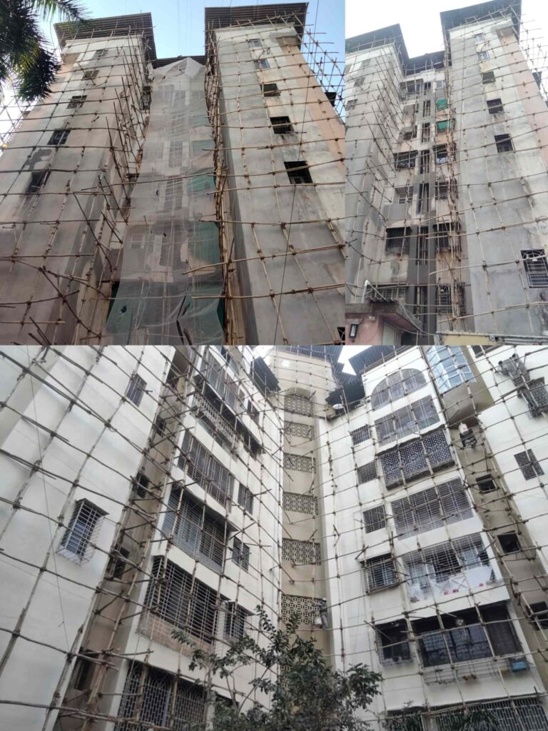 Bamboo Scaffolding and Plaster Work