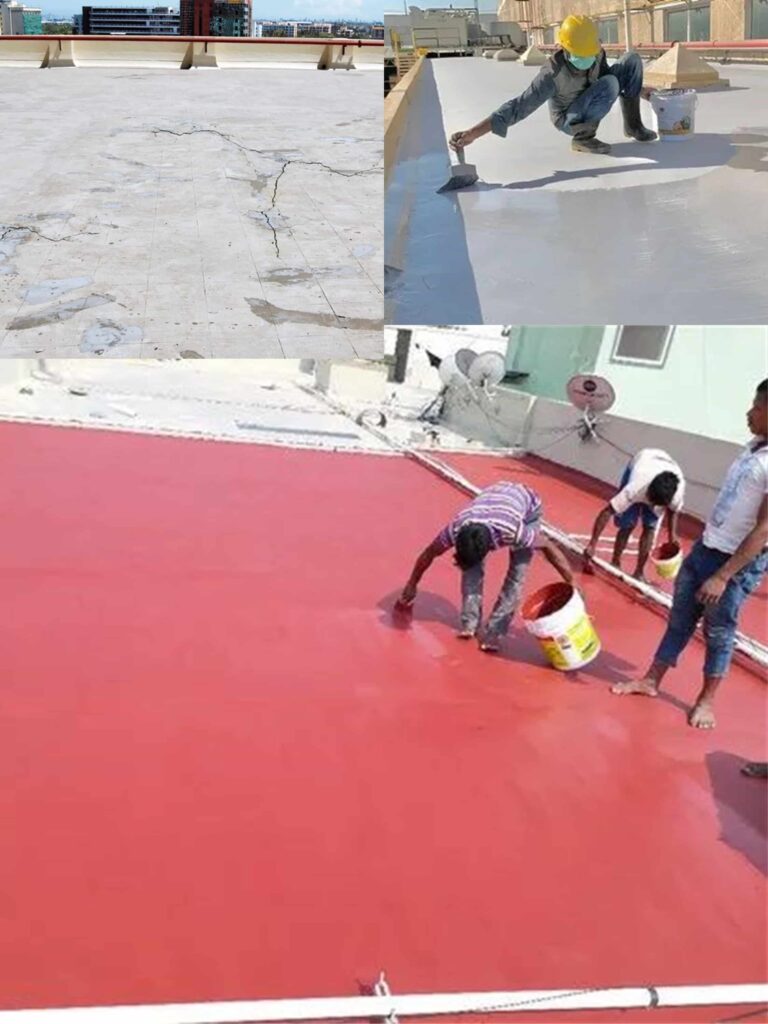 Roof Waterproofing using Dr Fixit Newcoat
